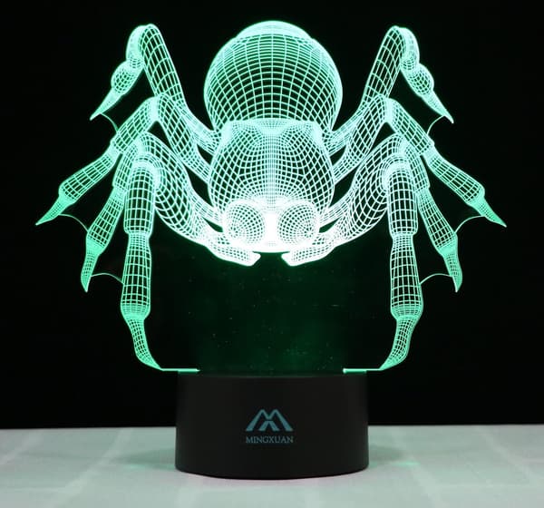 Spider 3D LED Natlampe Touch Bordlamper 7 Farveskift
