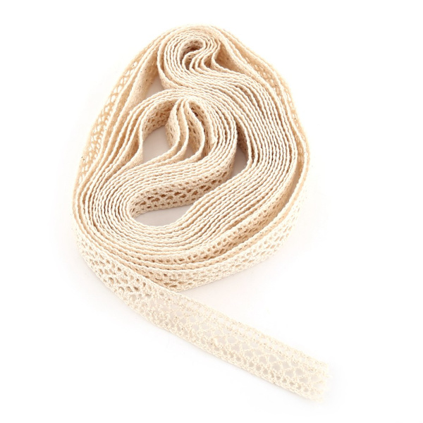 Blonde Stof Bånd Bomuld Symateriale Til Hjemmebeklædningstilbehør (Beige Net)