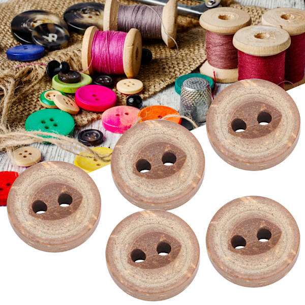 13mm 100 st/påse 4-håls runda knappar syverktyg tillbehör handgjorda hantverk DIY träknapp (224 13mm)