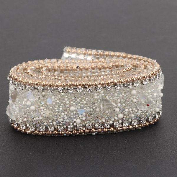 2,5 cm DIY Diamant Mesh Wrap Rulle Krystal Rhinestones Kæde Trim Bånd Dekoration (#01)