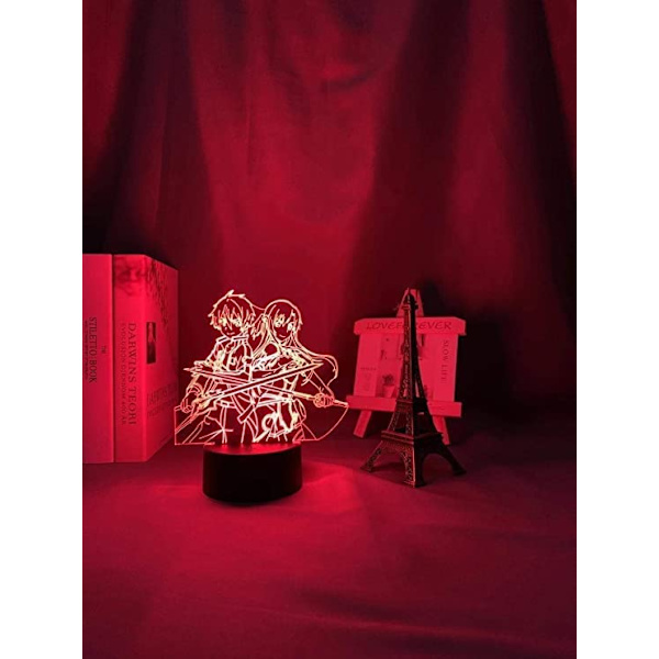 3D Nattlys Illusjon Neon LED Dekorativt Lys USB Anime