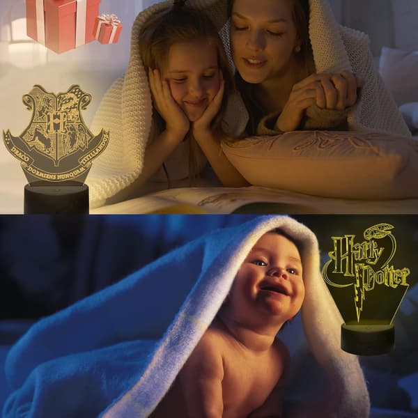 3D Natlampe Harry Potter Illusionslampe Farveskiftende LED