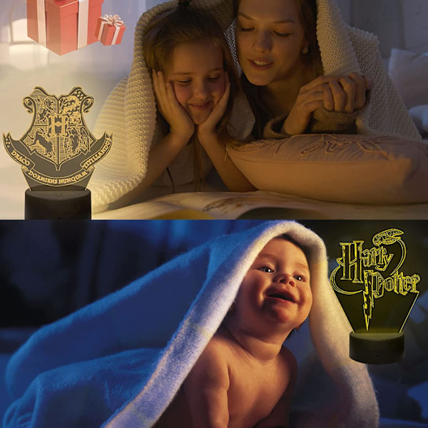 3D nattlampa Harry Potter Illusion Lamp Färgförändrande LED