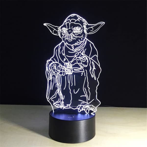 3D Nattlys, Nattlys for barn 3D-illusjon Yod-lamper 16 farger