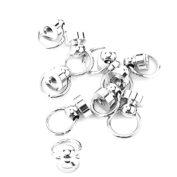 10 stk. messingnitter studs skru bagpå rund ringhoved læderhåndværk dele