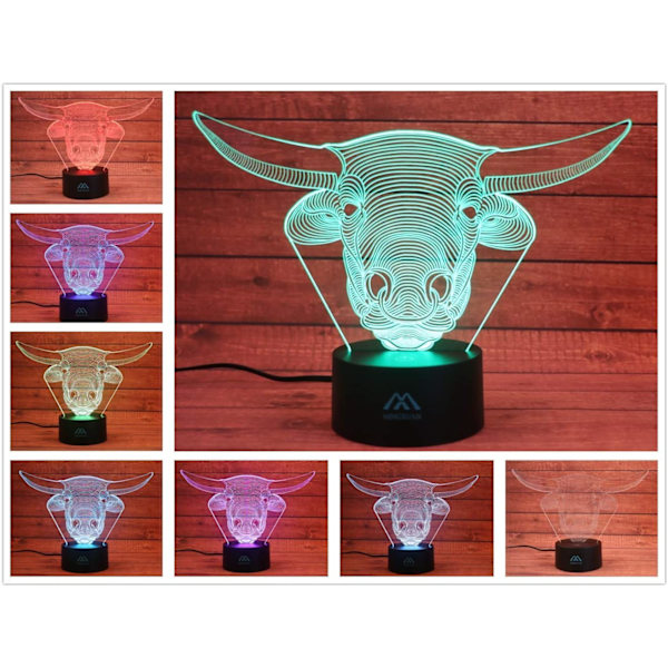 Ko 3D Nattlampa 7 Färger LED Touch Bordsslampa Energisparande Lampor Mode Kreativ Heminredning Present