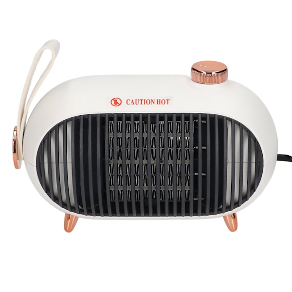 Liten romvarmer 900W PTC Keramisk Rask Oppvarming 3 Nivå Justering Mute Overopphetingsbeskyttelse Skrivebordsvarmer Hvit 110‑