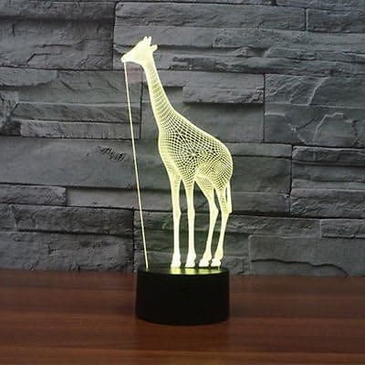 3D Giraf Lampe Natlys Touch Bord Skrivebord Optisk Illusion