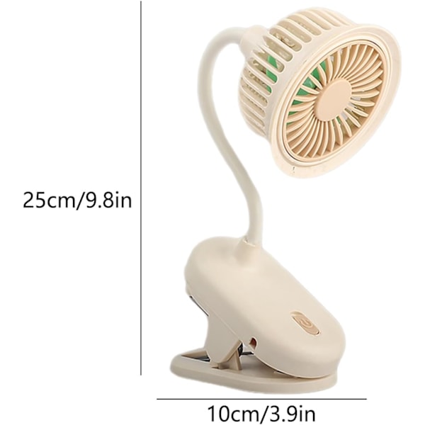Bärbar Liten Clip-on Fläkt 360° Rotation Kylfläkt Skrivbordsfläkt Mini Bordsfläkt USB-laddning Fläkt Clip & Skrivbordsfläkt för Kontor Sovrum