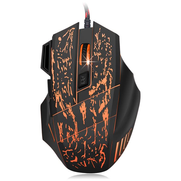 Gamingmus med syv knapper, 5-trins justerbar DPI, flowi