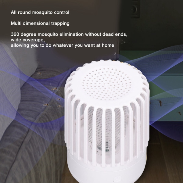 LED-myggfångstlampa USB-laddningsbar UV-fotokatalysator Elektrisk insektsavvisande lampa White