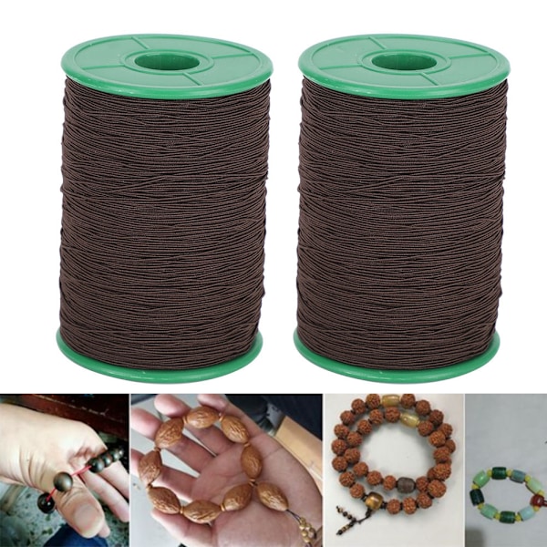 2 ruller elastisk snor perler tråd armbånd halskæde perlefremstilling sort 1mm 350meter/rulle