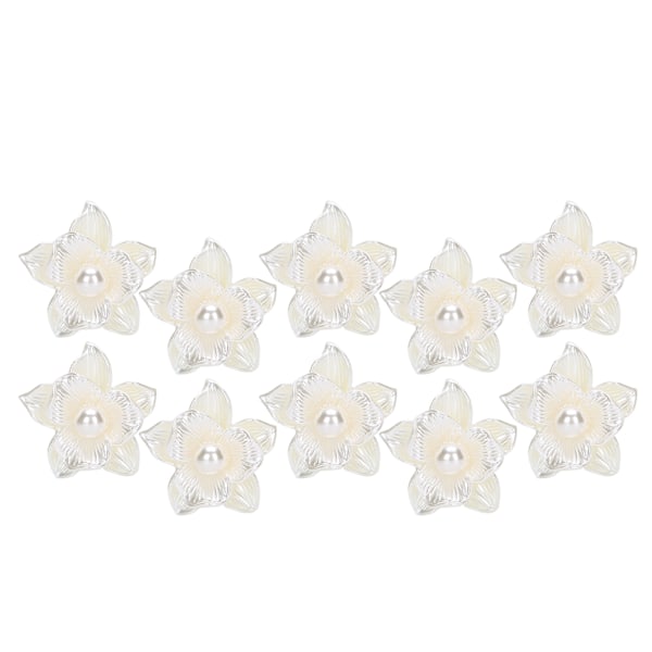 10 st imitationspärla blomma formad knapp DIY hänge bröllop dekoration hår accessoar enkel konstgjord pärla blomma