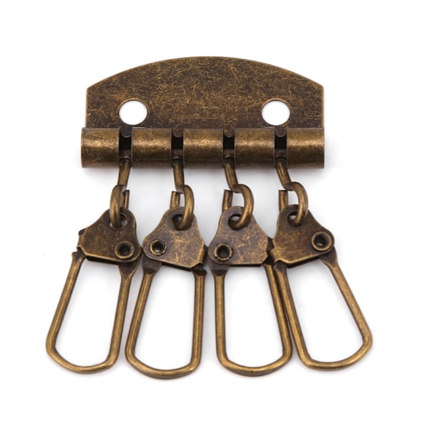30 stk./sæt Retro nøgleringspung nøglering række arrangør Diy læderhåndværk tilbehør (4 kroge)