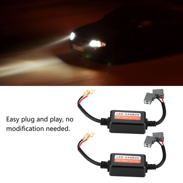2 stk H1/H3 Bil LED Hovedlys Dekoder Anti-Flimmer Blinkfeil Kansellerer