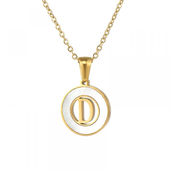 Initial Halsband i Rostfritt Stål för Kvinnor, 18K Guld