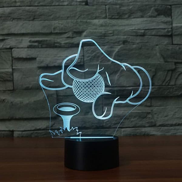 3D Optisk Illusion Farverig Natlampe Tennis Touch USB LE