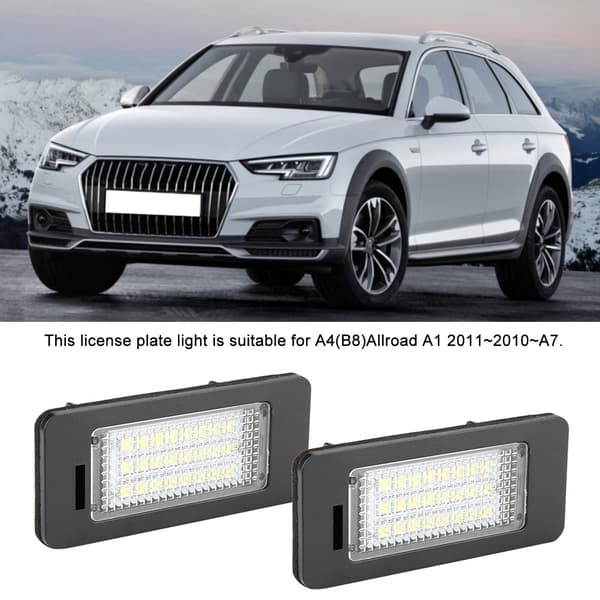 2 stk 1,5W 12V LED 6000K Nummerplate LED Lys Lampe for A4(B8)Allroad A1 2011~2010~A7