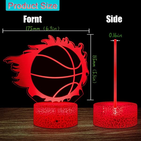 Basketball Nattlampe Vennskapslampe 3D LED Sengelamper,
