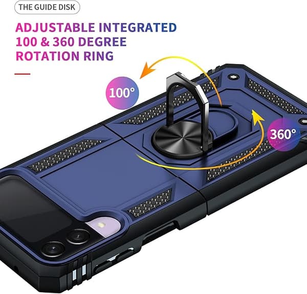 Kompatibel med Samsung Galaxy Z Flip 3 Case, [Militær Gra