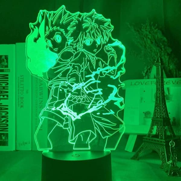 3D Illusjonslampe Anime Gon og Killua Figur 3D Nattlys