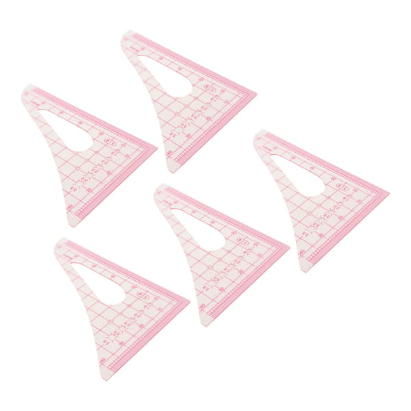 5 st triangulär kurvlinjal transparent hög precision multifunktion mönster sömnadslinjaler set för nybörjare skräddare
