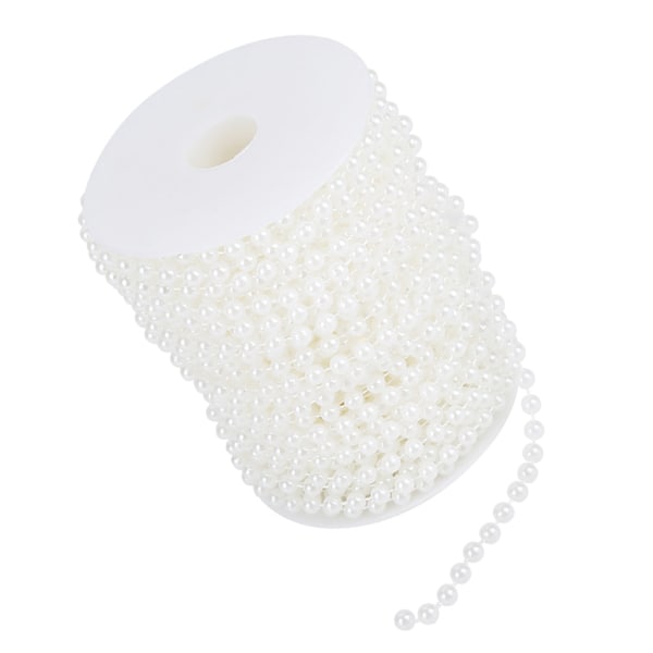 25m/rull Sliping Pearl Wire Beads Garland String DIY Bryllupsdekorasjon 6mm(hvit)