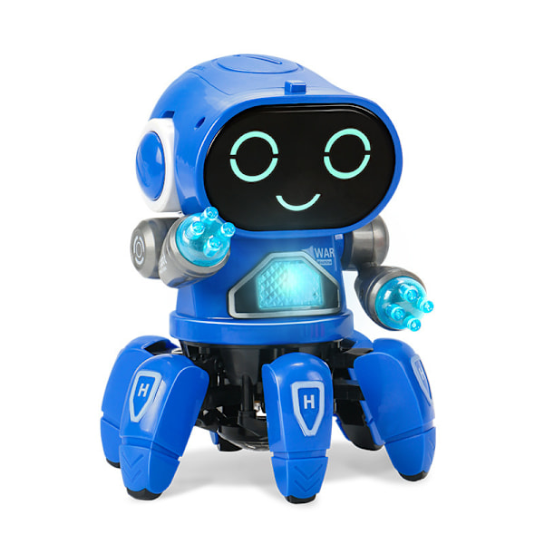Pioneer Dansande Robot - Gående Dansande Elektronisk Robotleksak för Barn med Disco Blixtljus och Dansmusik - Batteridriven Blue