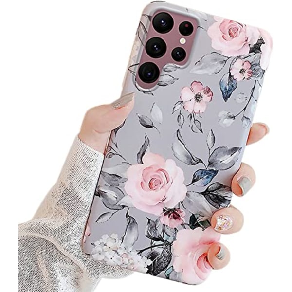 Kompatibelt Samsung Galaxy S21 Ultra case med lila blommor