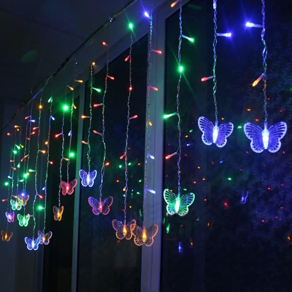Perhosverhovalot, 8 tilaa 128 LED-tuikkuvalonauha Colored 128LED