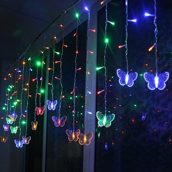 Perhosverhovalot, 8 tilaa 48 LED-twinkle-valosarja Colored 48LED