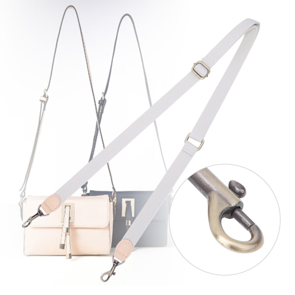 Handgjord DIY Patchwork Tillbehör Justerbar Crossbody Väska Läderrem för CBD065-066(Krämig Vit )