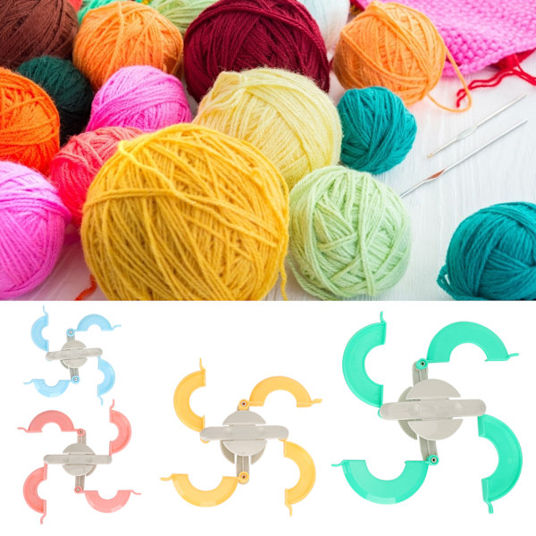 4 storlekar Pompom Maker Plast DIY Fluff Ball Vävning Handarbete Stickning Verktyg Set