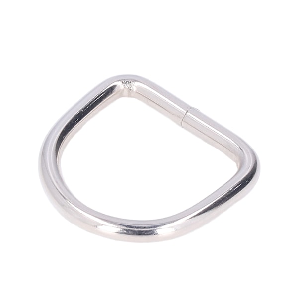 20 stk. metal D-ringe i premium jern, robust, holdbar, blank, udsøgt bred anvendelse D-ringe til tøj, etui, taske, sølv 3,8x25x25mm