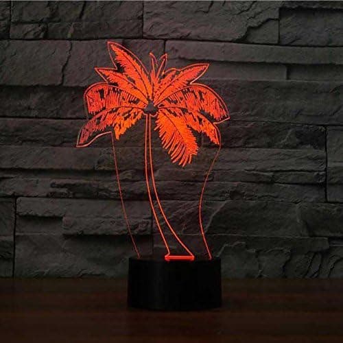 3D Palm Tree Nattlampa Bordsskiva Optisk Illusion Lampor 7