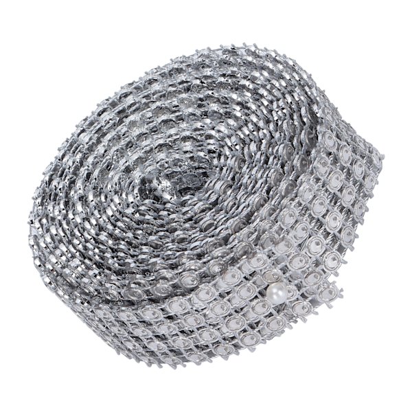 Plast Rhinestones 4 Rader Mesh Klær Sko Vesker Dekorasjon Bånd med Lim