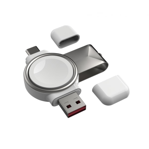 Bärbar laddare för Apple Watch, iWatch-laddare USB C&USB