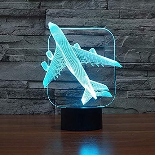 3D Flygplan Helikopter Nattlampa Illusion Natt