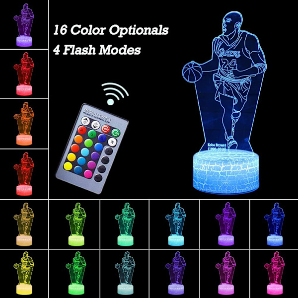 Basketbollspelare Nattlampa, 3D Illusion Lamp Basketboll L