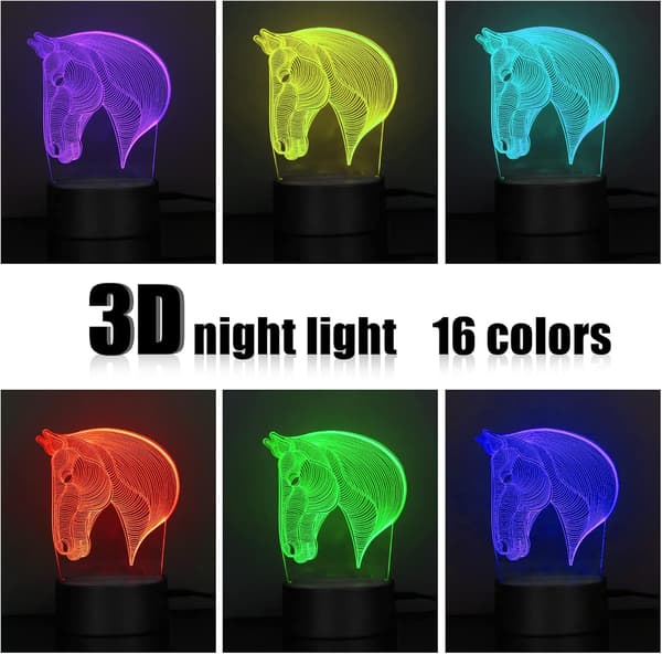 3D Illusjonsnattlampe for barn 3D LED-lamper Berøring og fjernkontroll