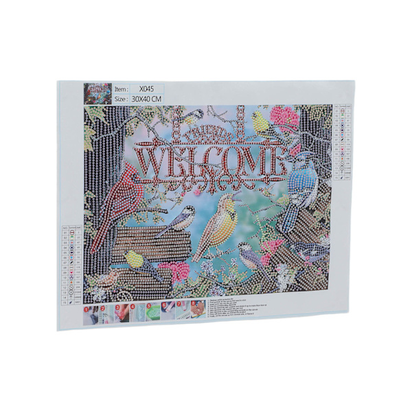 Rhinestone-målning Välkommen bokstäver 5D Vivid Shining DIY Making Relaxing Intressant Rhinestone Art för vardagsrum