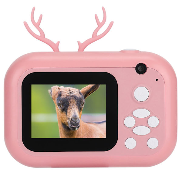 Skriv ut kamera barn omedelbar bärbar termisk 1080P dubbel objektiv 2,4 tum 16G leksakskamera rosa