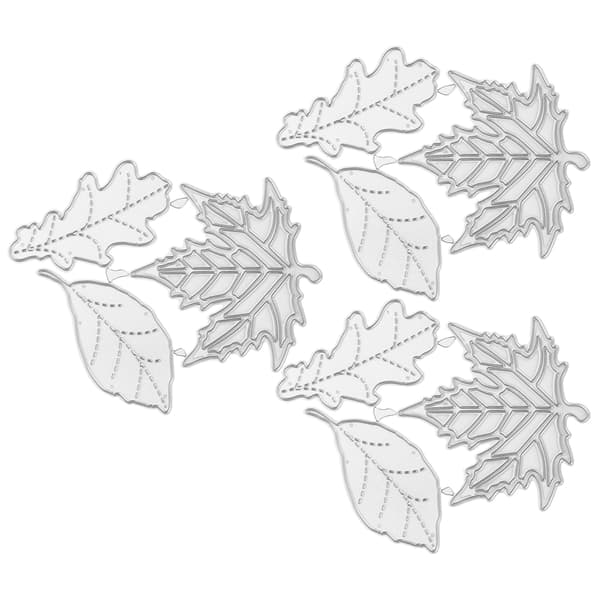 3 stk. DIY bladformet stanseform for scrapbooking, preging og karbonstål