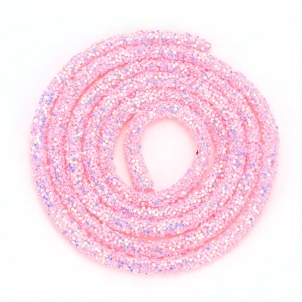 1 meter färgglada paljetter länkkjedja DIY sömnad hantverk tillbehör kläder accessoarer (rosa)