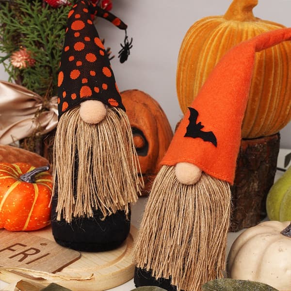 Halloween Gnome Ornament Festpynt Græskar Spider
