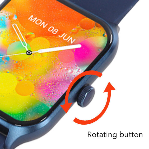 Smartwatch med iltmåling, opkaldsdisplay, IP68 vandtæt touchskærm og skridttæller Blue