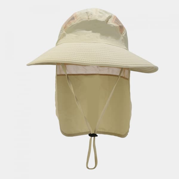 Fiskehat med nakkeklap, solbeskyttende vandrehat til mig Beige
