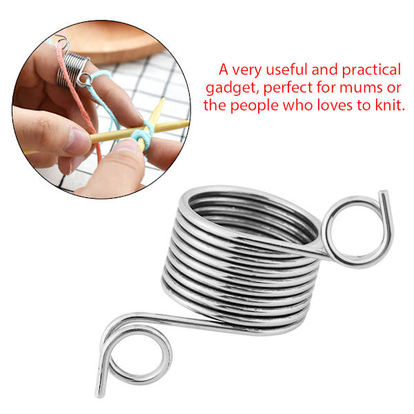 1 st rostfritt stål fingerborg garn stickning guide ring hantverk sömnad verktyg