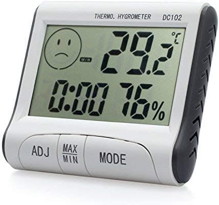 Digitalt termometer, hygrometer fugtighed til rum, drivhus temperatur - Max/Min rækkevidde - Letlæselig LCD-skærm