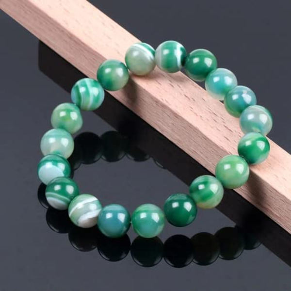 Gem Semi Precious Gemstone 10mm rund pärla elastiskt armband